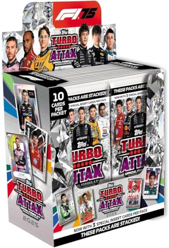 Topps Turbo Attax Formula 1 Display Box 2025 (24 Booster) F1 Formel 1 Karten und BB-Toy-Trades Toploader von BB-Toy-Trades