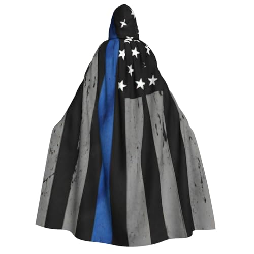 BBEXJIGY Amerikanischer dünner blauer Flaggen-Druck, Uni, mit Kapuze, Halloween-Umhang, Vampir, Hexenumhang, Kostüme, Party-Umhang BBEXJIGY Amerikanischer dünner blauer Flaggen-Druck, Uni, mit Kapuze, Halloween-Umhang, Vampir, Hexenumhang, Kostüme, Party-Umhang von BBEXJIGY