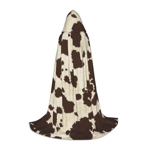 BBEXJIGY Brauner Kapuzenumhang aus Rindsleder, Fliege (ohne Reißverschluss), Halloween, Cosplay, Comic Con, Motto-Partys von BBEXJIGY