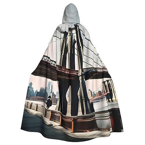 BBEXJIGY Brooklyn Uni Kapuzenumhang Brücke Druck Halloween Hexenkostüm Party Kostüm BBEXJIGY Brooklyn Uni Kapuzenumhang Brücke Druck Halloween Hexenkostüm Party Kostüm von BBEXJIGY