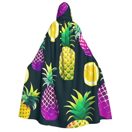 BBEXJIGY Buntes Obst-Ananas-Motiv, Uni, mit Kapuze, Halloween-Umhang, Vampir, Hexe, Umhang, Kostüme, Party-Umhang BBEXJIGY Buntes Obst-Ananas-Motiv, Uni, mit Kapuze, Halloween-Umhang, Vampir, Hexe, Umhang, Kostüme, Party-Umhang von BBEXJIGY