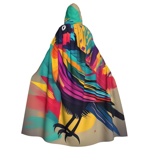 BBEXJIGY Buntes Vogel-Motiv, Uni, mit Kapuze, Halloween-Umhang, Vampir, Hexe, Umhang, Kostüme, Party-Umhang BBEXJIGY Buntes Vogel-Motiv, Uni, mit Kapuze, Halloween-Umhang, Vampir, Hexe, Umhang, Kostüme, Party-Umhang von BBEXJIGY