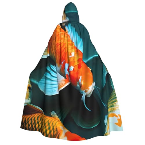 BBEXJIGY HD Koi-Fisch-Druck, Uni, mit Kapuze, Halloween-Umhang, Vampir, Hexenumhang, Kostüme, Party-Umhang BBEXJIGY HD Koi-Fisch-Druck, Uni, mit Kapuze, Halloween-Umhang, Vampir, Hexenumhang, Kostüme, Party-Umhang von BBEXJIGY