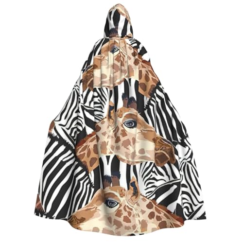 BBEXJIGY Halloween-Umhang mit Zebra- und Giraffen-Druck, Uni, Vampir-Hexenumhang, Kostüme, Party-Umhang von BBEXJIGY