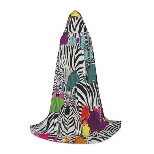 BBEXJIGY Kapuzenumhang mit Zebramuster, Fliege (ohne Reißverschluss), Halloween, Cosplay, Comic Con, Motto-Partys von BBEXJIGY