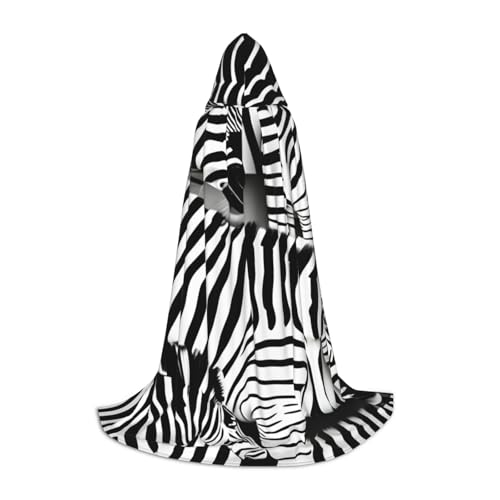 BBEXJIGY Kapuzenumhang mit Zebramuster, Fliege (ohne Reißverschluss), Halloween, Cosplay, Comic Con, Motto-Partys von BBEXJIGY