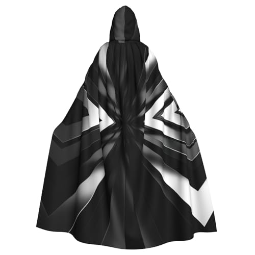BBEXJIGY Pattern2 Hexenkostüm für Halloween, abstrakter Druck, mit Kapuze von BBEXJIGY