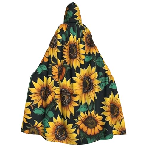 BBEXJIGY Sonnenblumen-Druck, Uni, mit Kapuze, Halloween-Umhang, Vampir, Hexenumhang, Kostüme, Party-Umhang BBEXJIGY Sonnenblumen-Druck, Uni, mit Kapuze, Halloween-Umhang, Vampir, Hexenumhang, Kostüme, Party-Umhang von BBEXJIGY