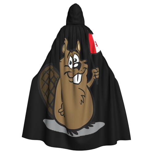 BBEXJIGY Uni Biber-Print Kapuzenumhang Halloween Hexenkostüm Party Kostüm BBEXJIGY Uni Biber-Print Kapuzenumhang Halloween Hexenkostüm Party Kostüm von BBEXJIGY