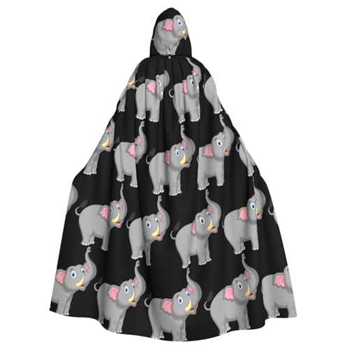 BBEXJIGY Uni Cartoon Elefant Print Kapuzenumhang Halloween Hexenkostüm BBEXJIGY Uni Cartoon Elefant Print Kapuzenumhang Halloween Hexenkostüm von BBEXJIGY
