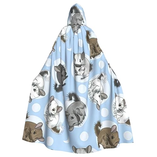 BBEXJIGY Uni Chinchilla Moon Print Hooded Cloak Halloween Witch Costume Party Costume von BBEXJIGY