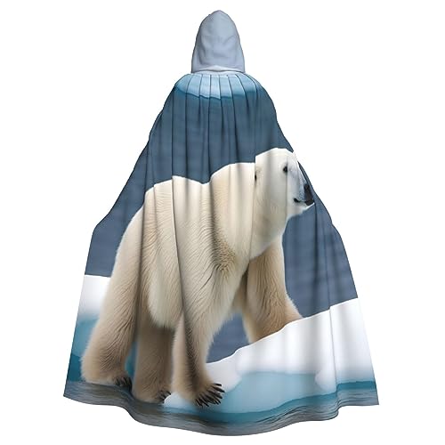 BBEXJIGY Uni Eisbär-Print Kapuzenumhang Halloween Hexenkostüm von BBEXJIGY