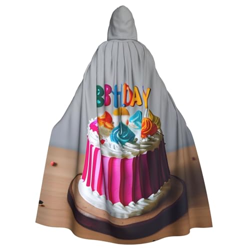 BBEXJIGY Uni Halloween Geburtstag Kuchen Druck Kapuzenumhang Vampir Hexe Kostüm von BBEXJIGY