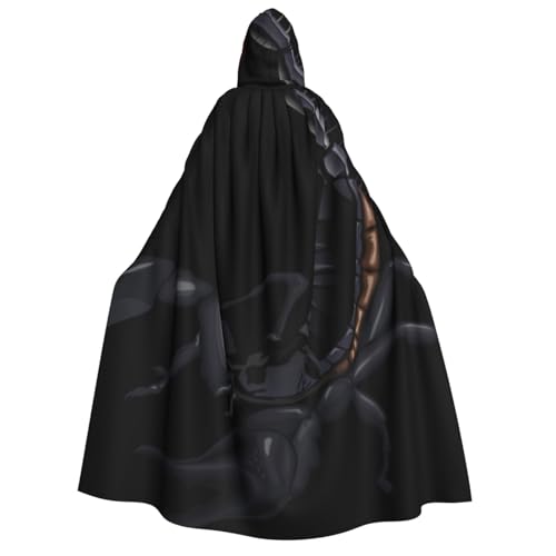 BBEXJIGY Uni Halloween Skorpion Print Kapuzenumhang Hexenkostüm von BBEXJIGY