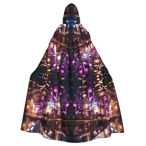 BBEXJIGY Uni Halloween Soundwave Print Kapuzenumhang Hexenkostüm von BBEXJIGY