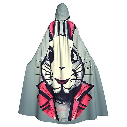BBEXJIGY Uni-Hasen-Print Kapuzenumhang Halloween Hexenkostüm BBEXJIGY Uni-Hasen-Print Kapuzenumhang Halloween Hexenkostüm von BBEXJIGY