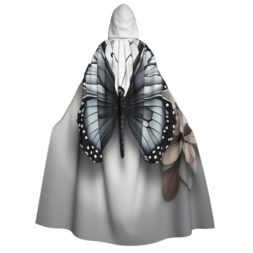 BBEXJIGY Uni Hexenumhang mit Kapuze, Blume, Schmetterling, Druck, Halloween, Vampir, Hexe, Kostüm, Party-Umhang BBEXJIGY Uni Hexenumhang mit Kapuze, Blume, Schmetterling, Druck, Halloween, Vampir, Hexe, Kostüm, Party-Umhang von BBEXJIGY