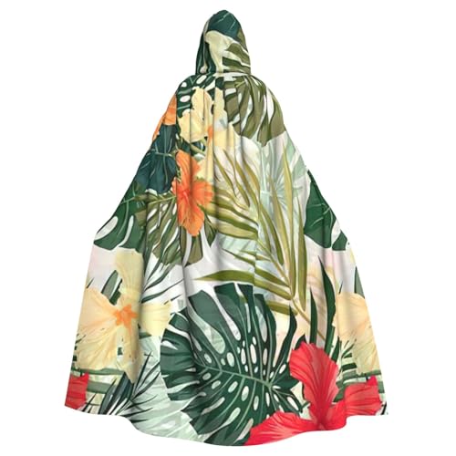 BBEXJIGY Uni-Hibiskusblumen-Umhang mit Kapuze, Halloween-Hexenkostüm von BBEXJIGY