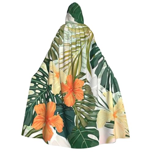 BBEXJIGY Uni-Hibiskusblumen-Umhang mit Kapuze, Halloween-Hexenkostüm von BBEXJIGY