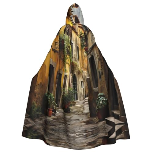 BBEXJIGY Uni Italienischer alter Straßen-Druck, Kapuzenumhang, Halloween, Hexenkostüm, Party-Kostüm BBEXJIGY Uni Italienischer alter Straßen-Druck, Kapuzenumhang, Halloween, Hexenkostüm, Party-Kostüm von BBEXJIGY
