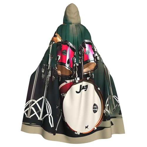 BBEXJIGY Uni Jazz Drum Print Kapuzenumhang Halloween Hexe Kostüm Party Kostüm BBEXJIGY Uni Jazz Drum Print Kapuzenumhang Halloween Hexe Kostüm Party Kostüm von BBEXJIGY
