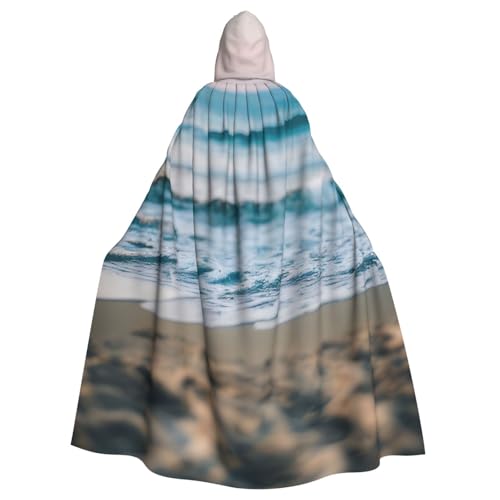 BBEXJIGY Uni Kapuzenumhang Strand Druck Halloween Hexenkostüm von BBEXJIGY
