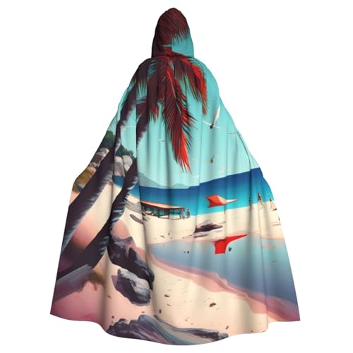 BBEXJIGY Uni Kapuzenumhang Strandlandschaft Druck Halloween Hexenkostüm BBEXJIGY Uni Kapuzenumhang Strandlandschaft Druck Halloween Hexenkostüm von BBEXJIGY