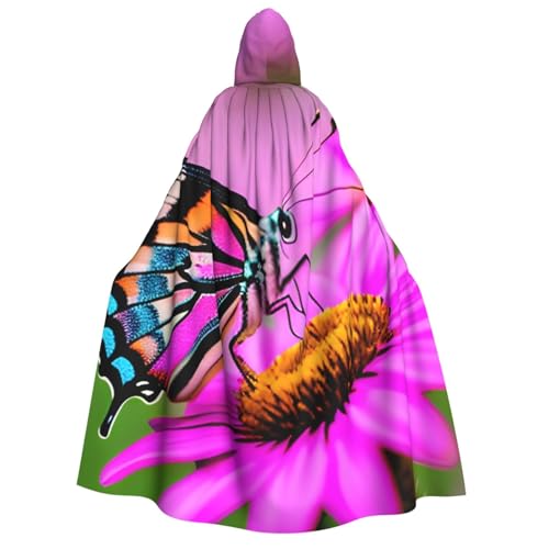 BBEXJIGY Uni-Kapuzenumhang mit Blumenmotiv und Schmetterlings-Druck, Halloween, Vampir, Hexe, Party-Kostüm BBEXJIGY Uni-Kapuzenumhang mit Blumenmotiv und Schmetterlings-Druck, Halloween, Vampir, Hexe, Party-Kostüm von BBEXJIGY