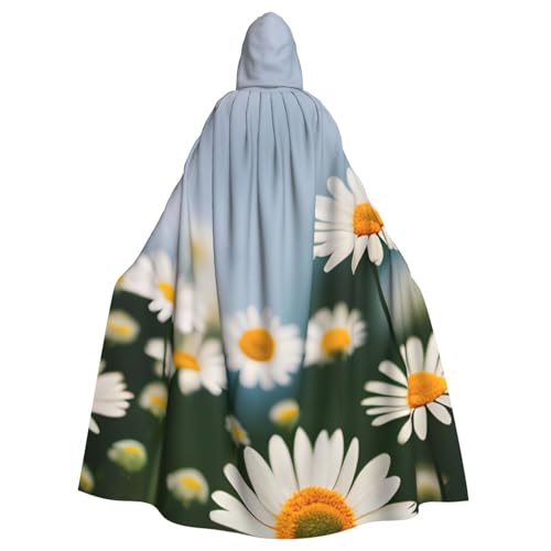 BBEXJIGY Uni Kapuzenumhang mit Gänseblümchen-Druck, Halloween-Hexenkostüm von BBEXJIGY