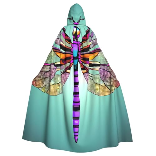 BBEXJIGY Uni Kapuzenumhang mit Libellen-Druck, Halloween-Hexenkostüm, Party-Kostüm BBEXJIGY Uni Kapuzenumhang mit Libellen-Druck, Halloween-Hexenkostüm, Party-Kostüm von BBEXJIGY