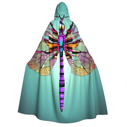 BBEXJIGY Uni Kapuzenumhang mit Libellen-Druck, Halloween-Hexenkostüm, Party-Kostüm BBEXJIGY Uni Kapuzenumhang mit Libellen-Druck, Halloween-Hexenkostüm, Party-Kostüm von BBEXJIGY