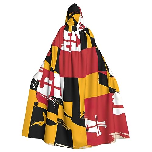 BBEXJIGY Uni Kapuzenumhang mit Maryland-Flagge, Halloween-Hexen-Kostüm, Party-Kostüm BBEXJIGY Uni Kapuzenumhang mit Maryland-Flagge, Halloween-Hexen-Kostüm, Party-Kostüm von BBEXJIGY