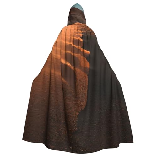 BBEXJIGY Uni Kapuzenumhang mit Sanddünen-Druck, Halloween-Hexenkostüm BBEXJIGY Uni Kapuzenumhang mit Sanddünen-Druck, Halloween-Hexenkostüm von BBEXJIGY