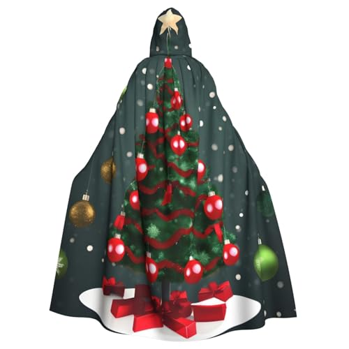 BBEXJIGY Uni Kapuzenumhang mit Weihnachtsbaum und Weihnachtskugel Halloween Hexenkostüm von BBEXJIGY