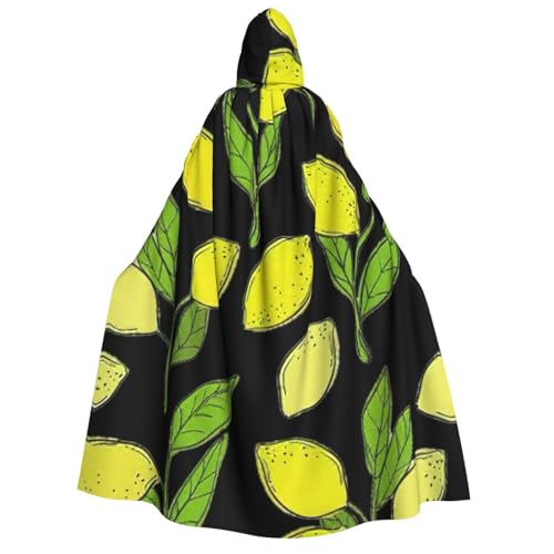 BBEXJIGY Uni Kapuzenumhang mit gelbem Zitronen-Druck, Halloween-Hexen-Kostüm, Party-Kostüm BBEXJIGY Uni Kapuzenumhang mit gelbem Zitronen-Druck, Halloween-Hexen-Kostüm, Party-Kostüm von BBEXJIGY