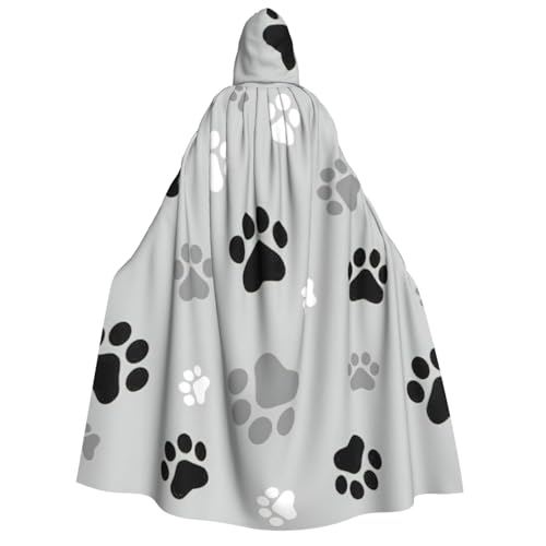BBEXJIGY Uni Kostüm mit Kapuze und Pfotenabdruck, Halloween-Vampir-Hexenkostüm BBEXJIGY Uni Kostüm mit Kapuze und Pfotenabdruck, Halloween-Vampir-Hexenkostüm von BBEXJIGY