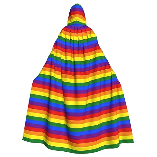 BBEXJIGY Uni Regenbogen-Print Kapuzenumhang Halloween Hexenkostüm von BBEXJIGY