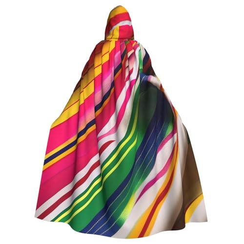 BBEXJIGY Uni Regenbogen Streifen Druck Kapuzenumhang Halloween Hexenkostüm Party Kostüm BBEXJIGY Uni Regenbogen Streifen Druck Kapuzenumhang Halloween Hexenkostüm Party Kostüm von BBEXJIGY