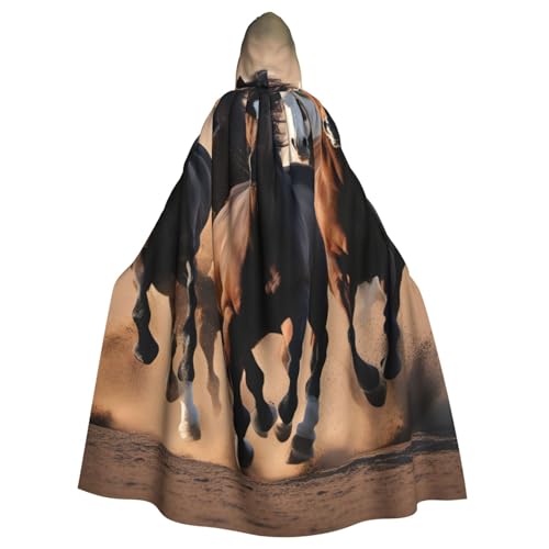 BBEXJIGY Uni Rennpferd Druck Kapuzenumhang Halloween Hexenkostüm von BBEXJIGY
