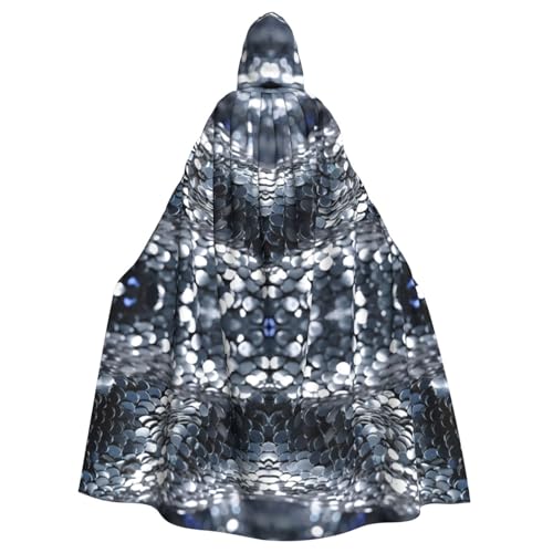 BBEXJIGY Uni Silberfarbener Glitzer-Aufdruck, Kapuzenumhang, Halloween, Vampir-Hexenkostüm BBEXJIGY Uni Silberfarbener Glitzer-Aufdruck, Kapuzenumhang, Halloween, Vampir-Hexenkostüm von BBEXJIGY