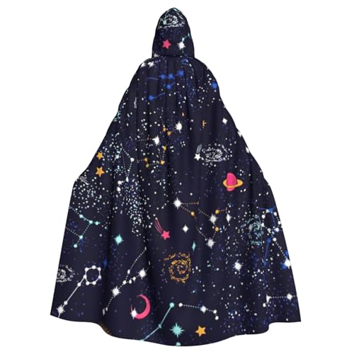 BBEXJIGY Uni Sternbild Druck Kapuzenumhang Halloween Hexenkostüm Party Kostüm BBEXJIGY Uni Sternbild Druck Kapuzenumhang Halloween Hexenkostüm Party Kostüm von BBEXJIGY