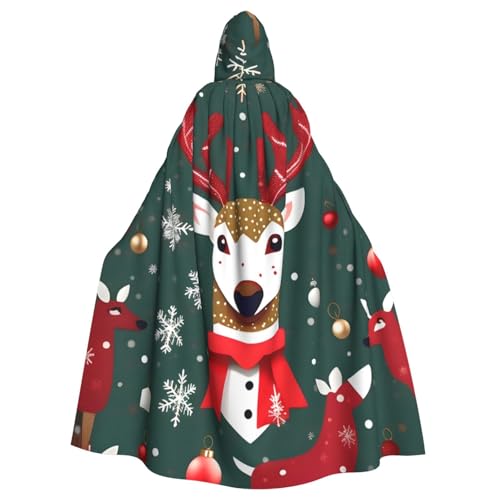 BBEXJIGY Uni Weihnachten Hirsch Druck Kapuzenumhang Halloween Hexenkostüm Party Kostüm BBEXJIGY Uni Weihnachten Hirsch Druck Kapuzenumhang Halloween Hexenkostüm Party Kostüm von BBEXJIGY