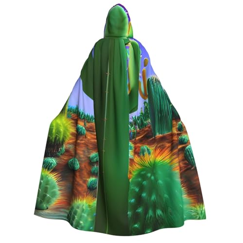 BBEXJIGY Uni Wüstenkaktus-Druck, Kapuzenumhang, Halloween, Hexen-Kostüm, Party-Kostüm BBEXJIGY Uni Wüstenkaktus-Druck, Kapuzenumhang, Halloween, Hexen-Kostüm, Party-Kostüm von BBEXJIGY