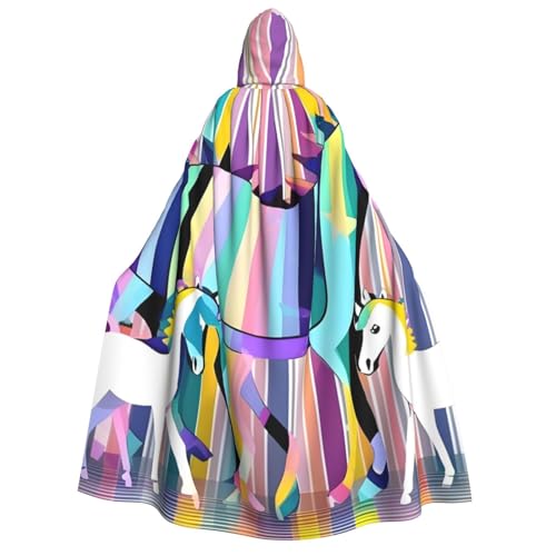 BBEXJIGY Uni bunt gestreifte Einhörner Halloween Kapuzenumhang Hexenkostüm BBEXJIGY Uni bunt gestreifte Einhörner Halloween Kapuzenumhang Hexenkostüm von BBEXJIGY