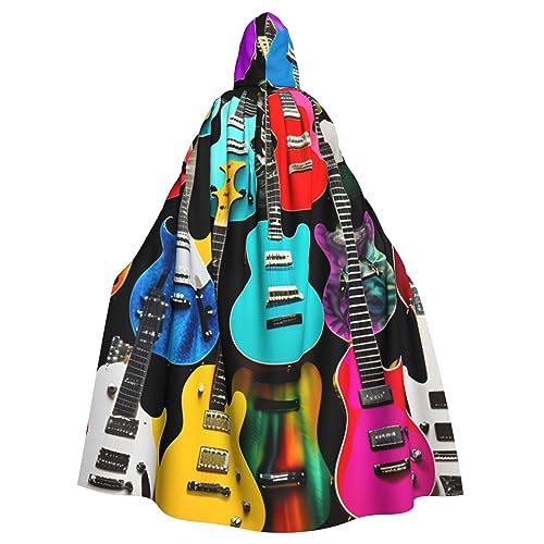 BBEXJIGY Uni bunter Gitarren-Print Kapuzenumhang Halloween Vampir-Hexenkostüm BBEXJIGY Uni bunter Gitarren-Print Kapuzenumhang Halloween Vampir-Hexenkostüm von BBEXJIGY