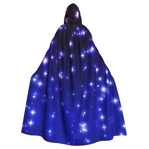 BBEXJIGY Uni glänzender Sternenaufdruck Kapuzenumhang Halloween Hexenkostüm von BBEXJIGY