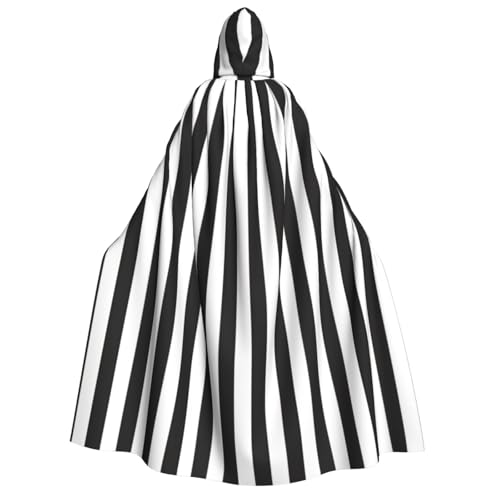 BBEXJIGY Uni schwarz-weiß gestreifter Halloween-Kapuzenumhang Vampir-Hexenkostüm BBEXJIGY Uni schwarz-weiß gestreifter Halloween-Kapuzenumhang Vampir-Hexenkostüm von BBEXJIGY