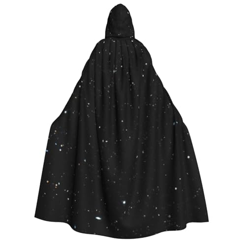 BBEXJIGY Uni schwarzer Kapuzenumhang mit Glitzer-Druck, Halloween-Kostüm, Hexe, Vampir-Kostüm, Party-Kostüm BBEXJIGY Uni schwarzer Kapuzenumhang mit Glitzer-Druck, Halloween-Kostüm, Hexe, Vampir-Kostüm, Party-Kostüm von BBEXJIGY