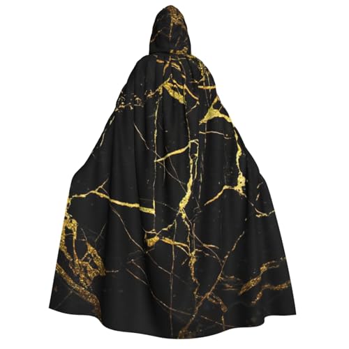 BBEXJIGY Uni schwarzer Marmor-Druck, Kapuzenumhang, Halloween-Hexenkostüm von BBEXJIGY