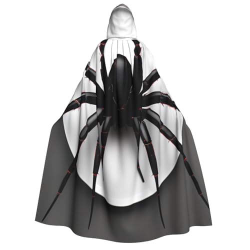 BBEXJIGY Uni schwarzer Spinnen-Umhang mit Kapuze, Halloween-Vampir-Hexenkostüm von BBEXJIGY